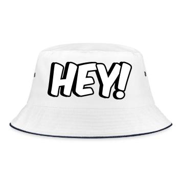 Hey Comic design - Bucket Hat - white/navy - Front