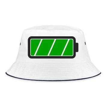 Battery full - Bucket Hat - white/navy - Front