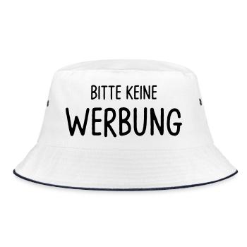 Bitte keine Werbung - Bucket Hat - Weiß/Navy - Vorne