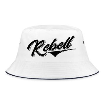 rebel dieb rowdy rebell bandit hustler gang crime - Bucket Hat - white/navy - Front