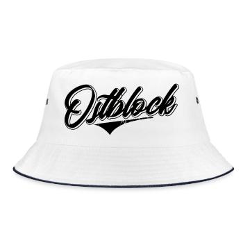 osten ostblock ossi ddr mauer retro vintage shirt - Bucket Hat - Weiß/Navy - Vorne