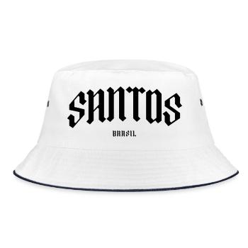 Santos Brasil Blackletter Design - Bucket Hat - white/navy - Front
