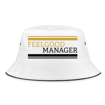 Feelgood manager white tshirt - Bucket Hat - white/navy - Front