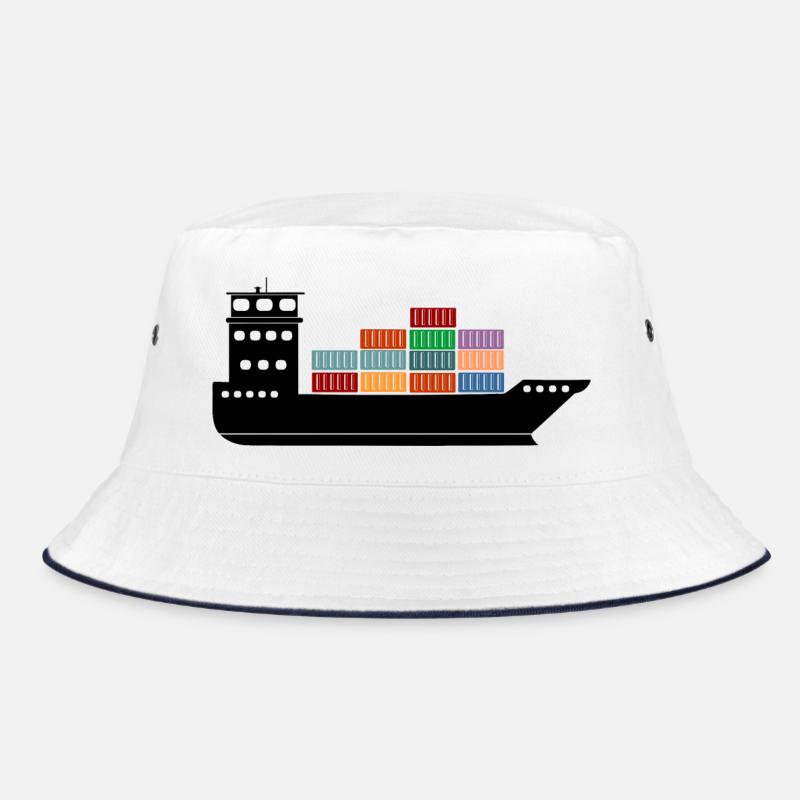 Sea container ship or boat with containers Bucket Hat