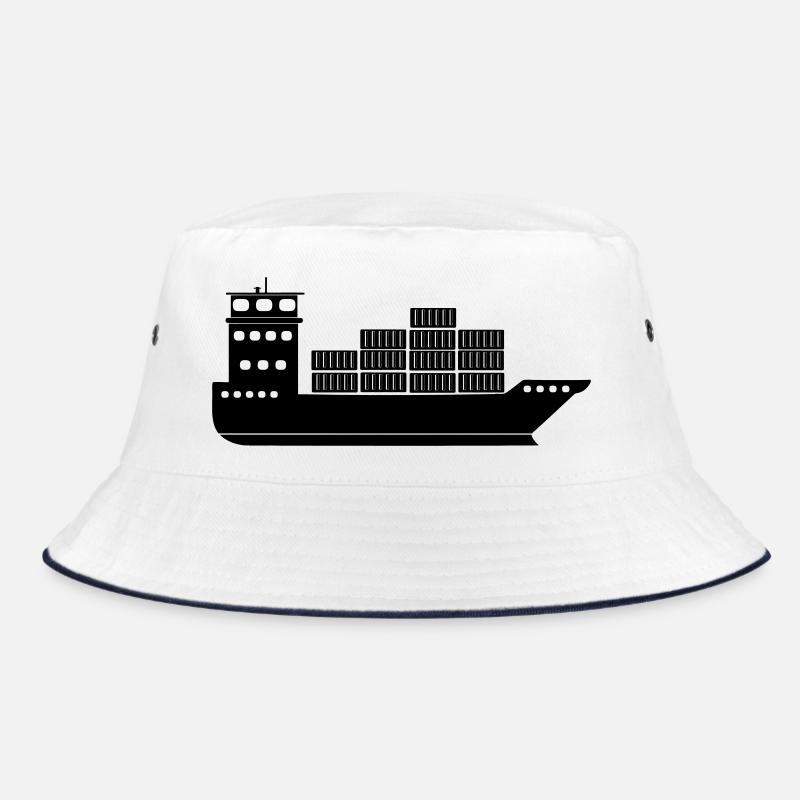 Seecontainerschiff oder Boot mit Containern Bucket Hat