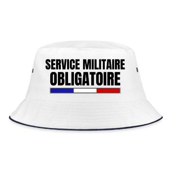 service militaire, fierté du drapeau français - Bob - blanc/marine - Devant