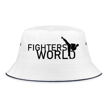 fighters world karate fighting kampfsport symbol - Bucket Hat - Weiß/Navy - Vorne