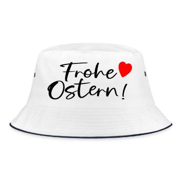 FROHE OSTERN WÜNSCHEN - Bucket Hat - Weiß/Navy - Vorne