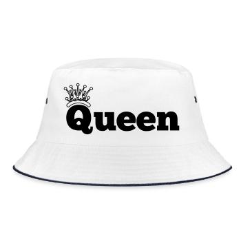 Queen with crown - Bucket Hat - white/navy - Front