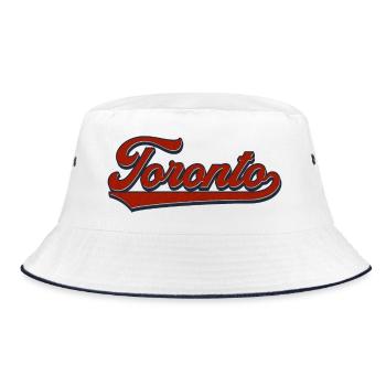 Toronto Retro Script - Bucket Hat - white/navy - Front