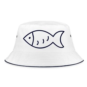 Fishermen Fishery Fish - Bucket Hat - white/navy - Front