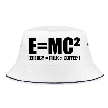 E=MC² (ENERGY = MILK x COFFEE²) - Bucket Hat - white/navy - Front