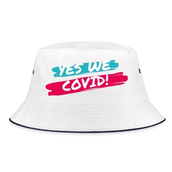 Ja, wir COVID! - Bucket Hat - Weiß/Navy - Vorne