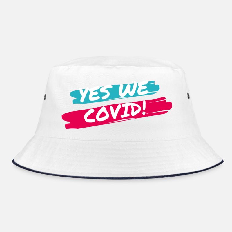 Ja, wir COVID! - Bucket Hat - Weiß/Navy