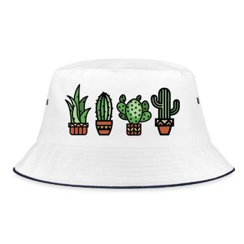 Cactus plante d’intérieur bande dessinée couleur botanique amour - Bob - blanc/marine - Devant