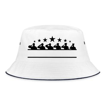 Respekt Gruß Stern Banner - Bucket Hat - Weiß/Navy - Vorne