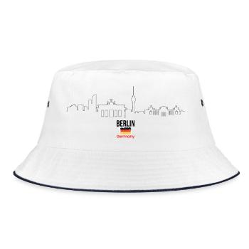Bold German Flag Typography - Bucket Hat - white/navy - Front