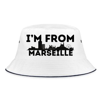 Ich komme aus Marseille - Bucket Hat - Weiß/Navy - Vorne