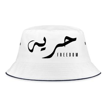 Houriya auf Arabisch - Freiheit - Bucket Hat - Weiß/Navy - Vorne