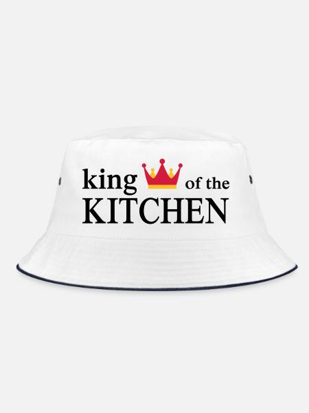 Funny cooking apron for men - Bucket Hat - white/navy - Front