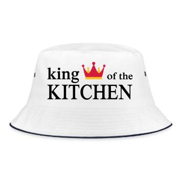 Funny cooking apron for men - Bucket Hat - white/navy - Front
