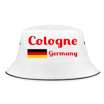Cologne Germany- Stylish prints - Bucket Hat - white/navy - Front