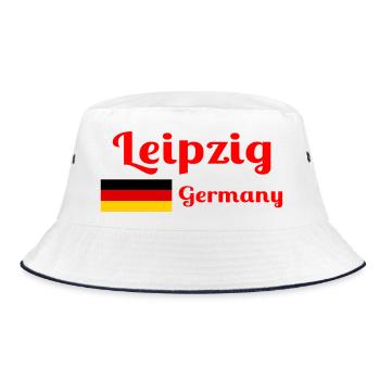 Leipzig, Germany- Stylish prints - Bucket Hat - white/navy - Front