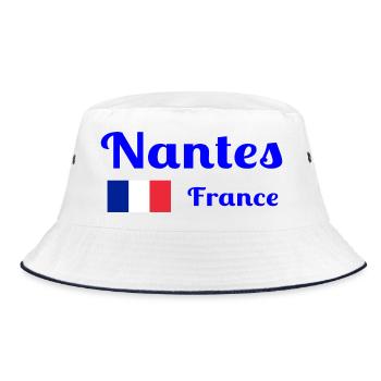 Nantes France- Stylish prints - Bucket Hat - white/navy - Front
