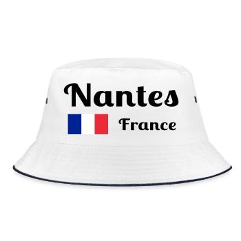 Nantes France- Stylish prints - Bucket Hat - white/navy - Front