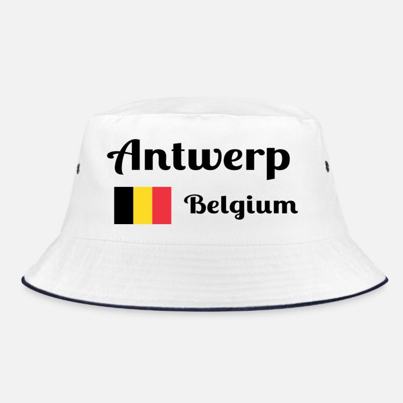 Antwerp Belgium- Stylish prints - Bucket Hat - white/navy