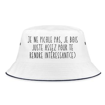 Ich trinke nicht (1c) - Bucket Hat - Weiß/Navy - Vorne