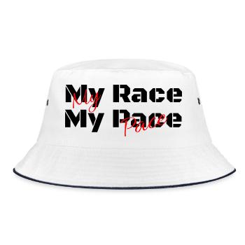 My Race my Pace - You set your pace - Bucket Hat - white/navy - Front