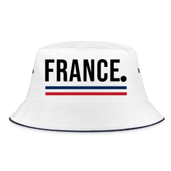 France – Minimal Streetwear Shirt - Bucket Hat - Weiß/Navy - Vorne