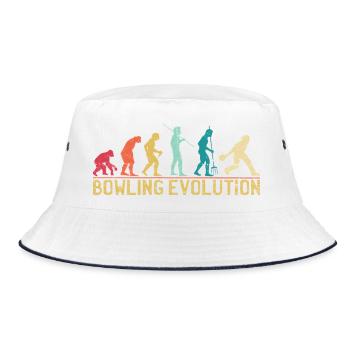 Bowlers Evolution Travel Poster - Bucket Hat - white/navy - Front