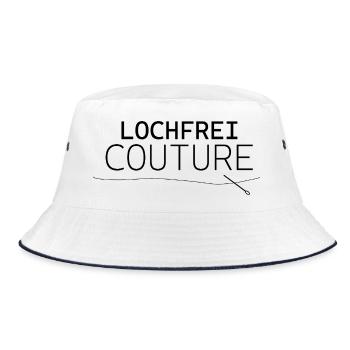 Holeless Couture – Funny Statement Design - Bucket Hat - white/navy - Front