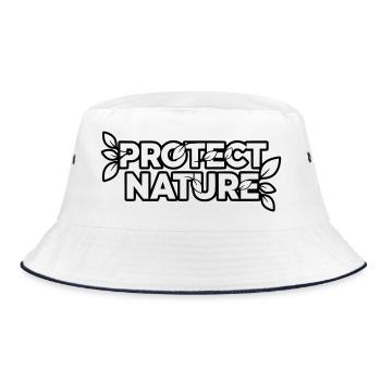 Protect Nature | Environmental Protection Statement Vector - Bucket Hat - white/navy - Front
