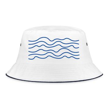 Blue Wave - Bucket Hat - white/navy - Front