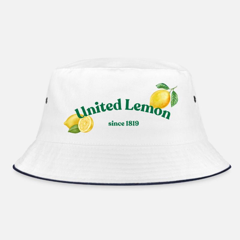 United Lemon  - Bucket Hat - Weiß/Navy