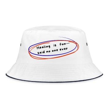 Funny Mental Health Quote  - Bucket Hat - white/navy - Front