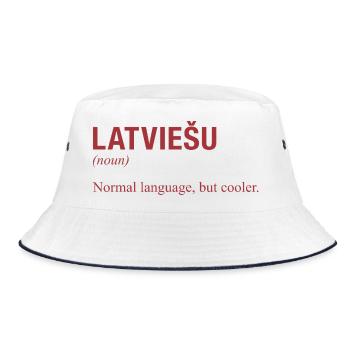 Latvian language Lettland - Bucket Hat - Weiß/Navy - Vorne