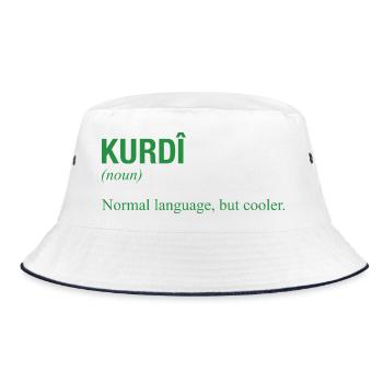 Kurdish language Kurdistan - Bucket Hat - white/navy - Front