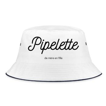 Pipelette_ from mother to fille_noir - Bucket Hat - white/navy - Front