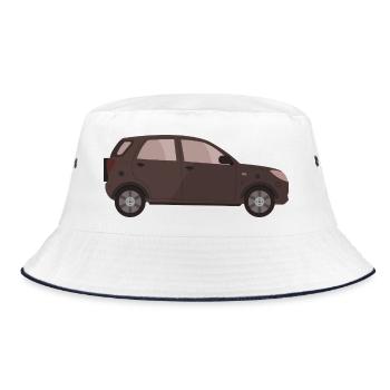 Auto - Bucket Hat - Weiß/Navy - Vorne