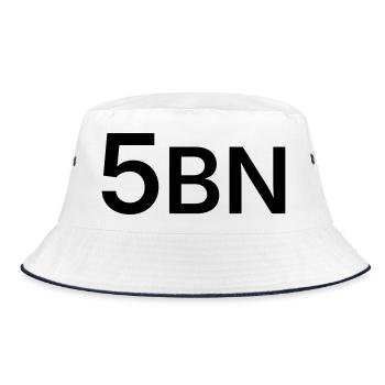 5BN lettering black - Bucket Hat - white/navy - Front