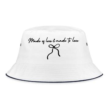 Please upload design - Bucket Hat - white/navy - Front