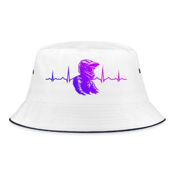 Motocross Power Motocross Design - Bucket Hat - Weiß/Navy - Vorne