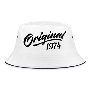 Vintage 1974 Anniversary 1974 Original 1974 - Bucket Hat - white/navy - Front