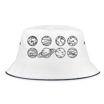 Solar System Planets – Solar System Space - Bucket Hat - white/navy - Front