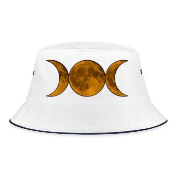 Triple Moon Wicca - Goddess in Gold - Bucket Hat - white/navy - Front