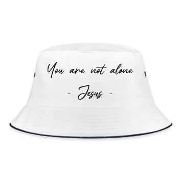 You Are Not Alone - Jesus - Beliefs - Bucket Hat - white/navy - Front